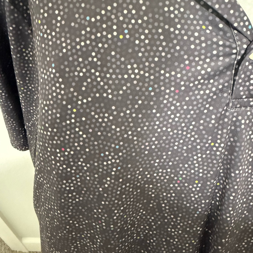 Sunday Swagger Men's Blue Polka Dot Golf Polo - Picture 2 of 4